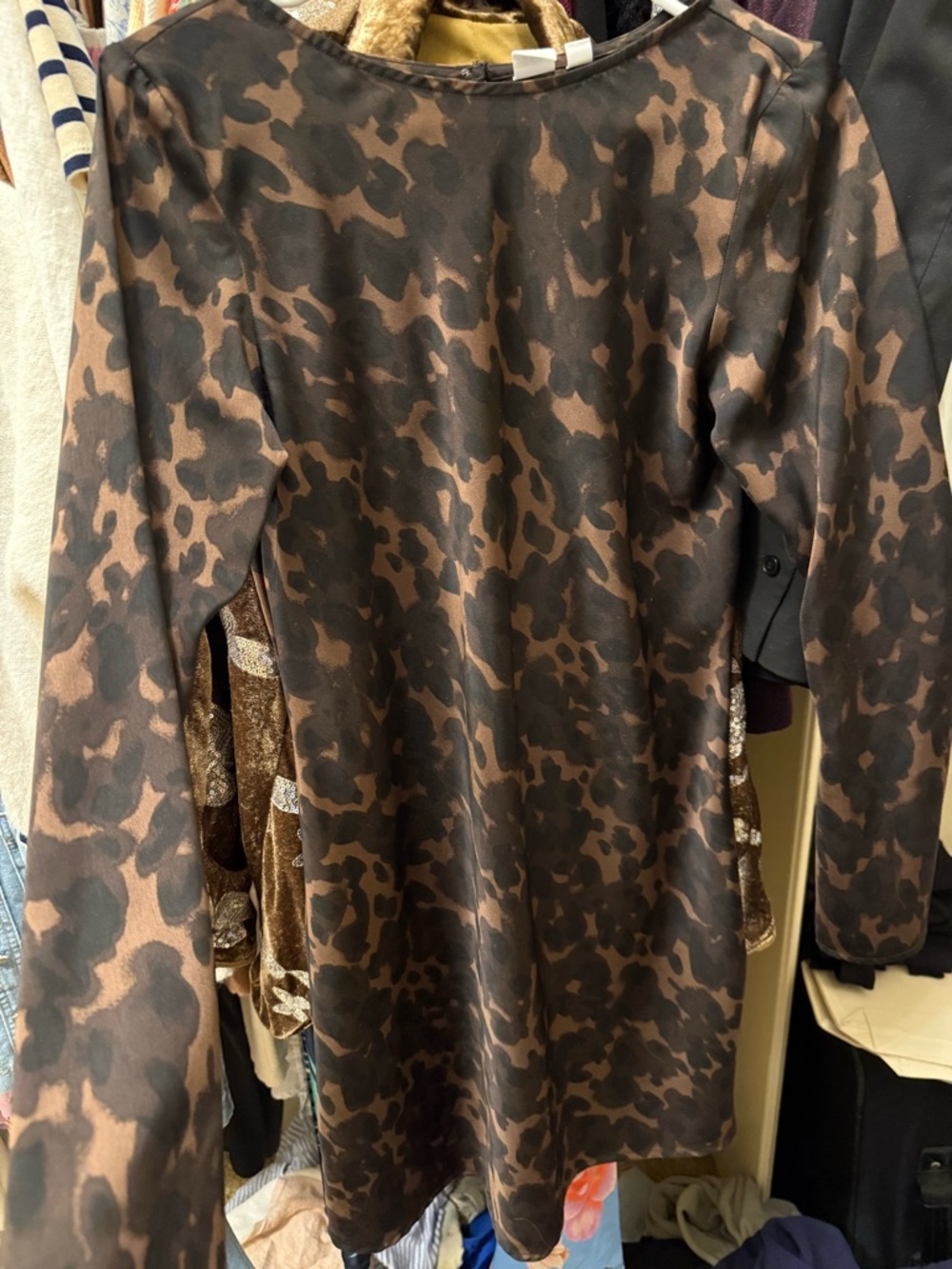 GAP Brown and Black Leopard Print High-Low Dress